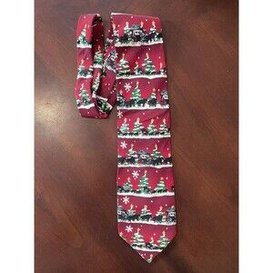Christmas Wells Fargo Stagecoach Necktie Designed By Mulberry Neckwear 100% Silk